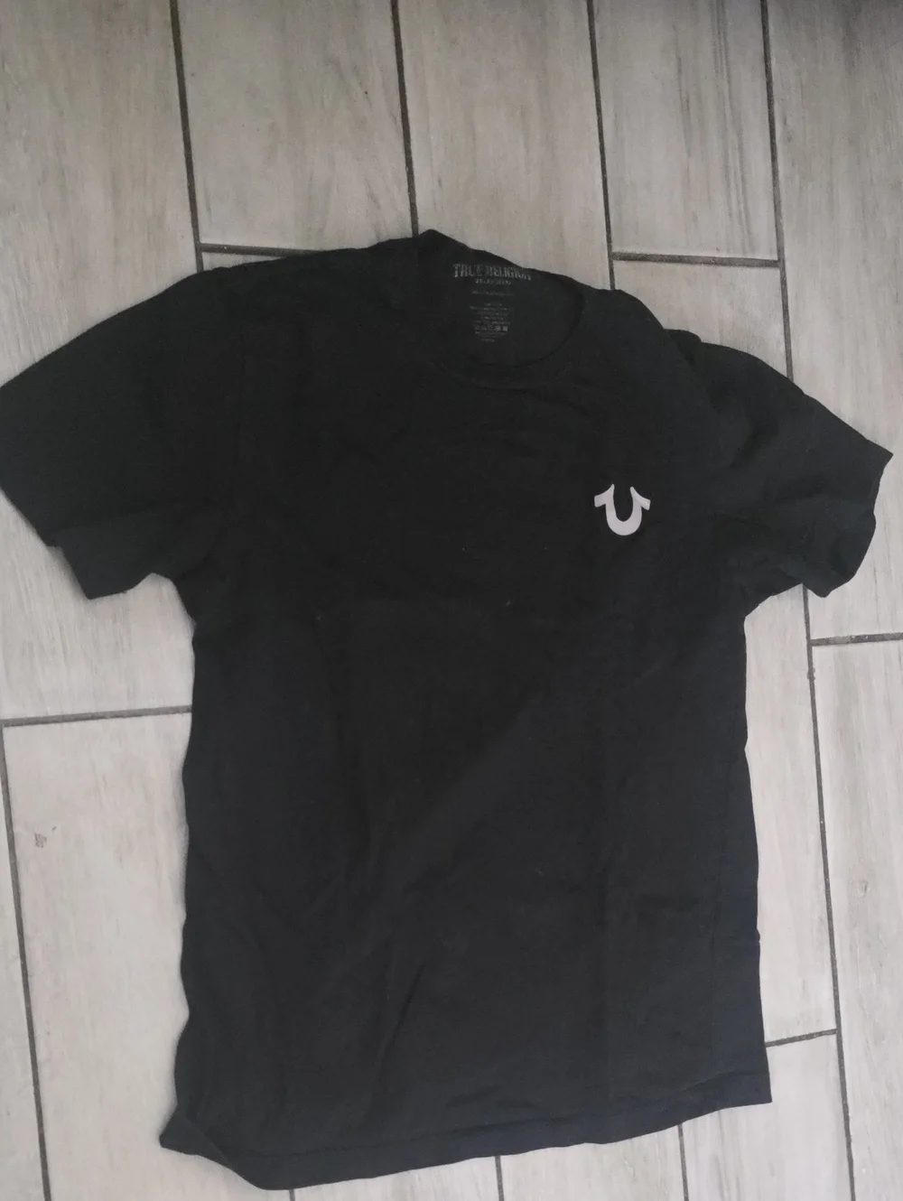 True Religion Black Short Sleeve Logo Tee